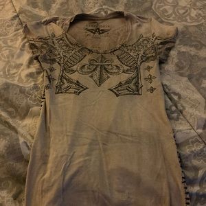 Tan Affliction shirt size small